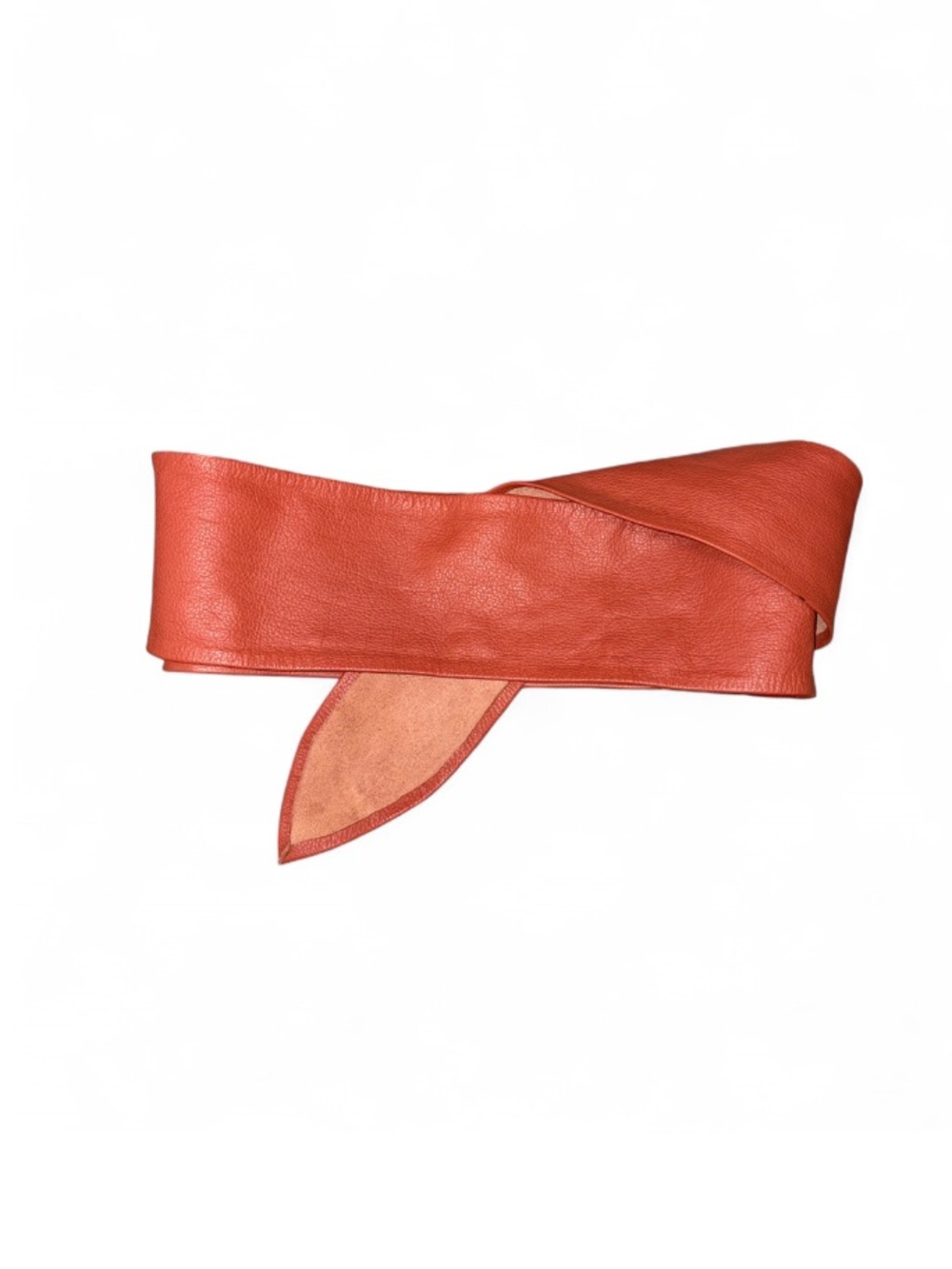 ADA Genuine Leather Wide Wrap Belt in Cognac